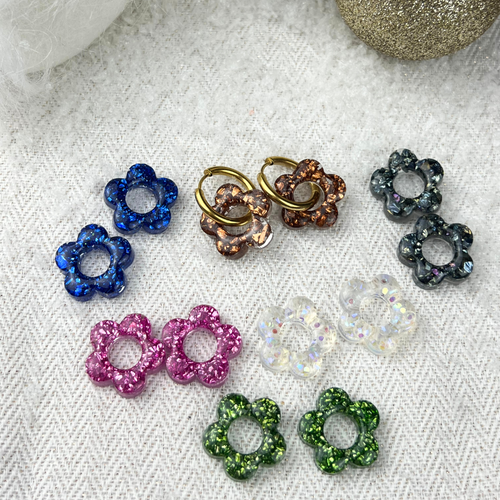 Emy, pampilles interchangeable fleurs collection pierres