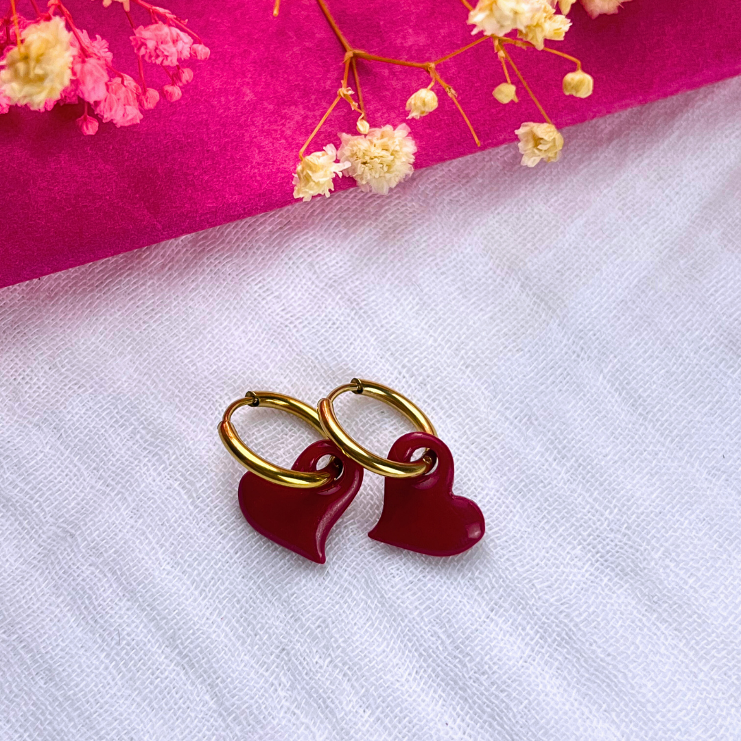 Pampilles coeur rouge intense collection St Valentin