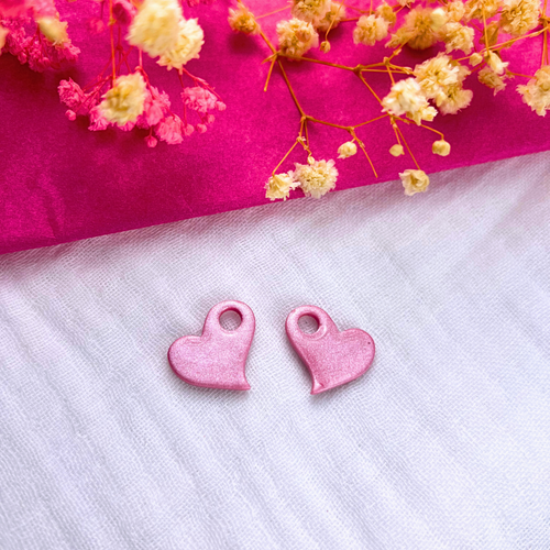 Pampilles coeur rose nacré collection St Valentin