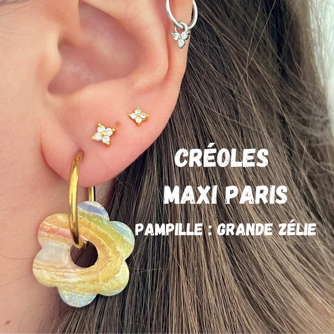 Grande Zélié, pampilles interchangeable fleurs fleurit