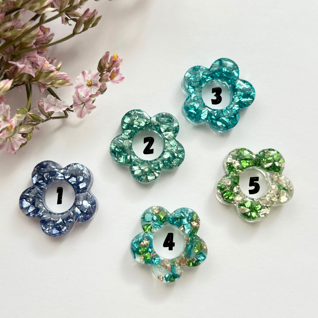 Emy, pampilles interchangeable fleurs collection pierres