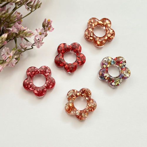 Créoles Paris + Emy, pampilles interchangeable fleurs collection pierres