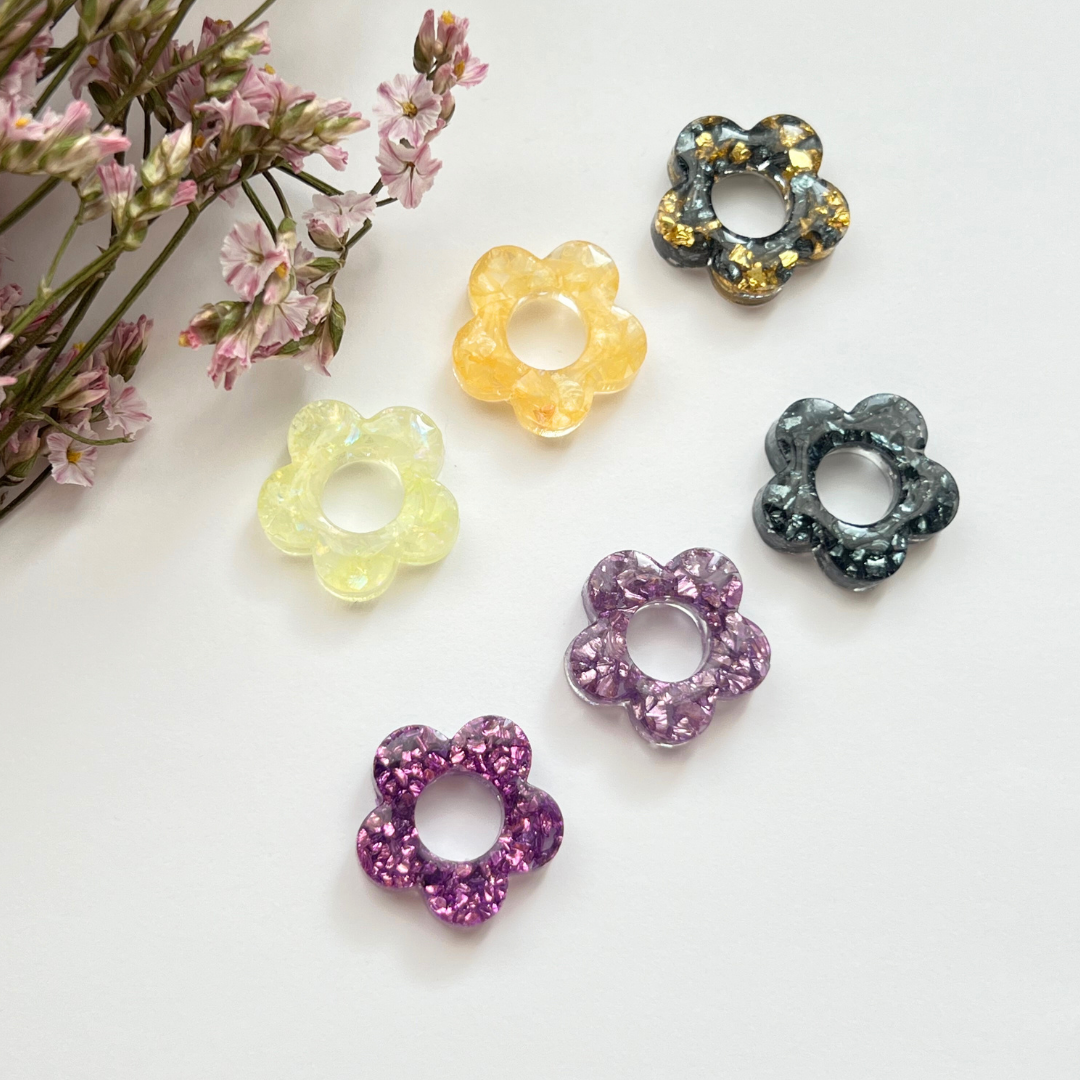 Créoles Paris + Emy, pampilles interchangeable fleurs collection pierres