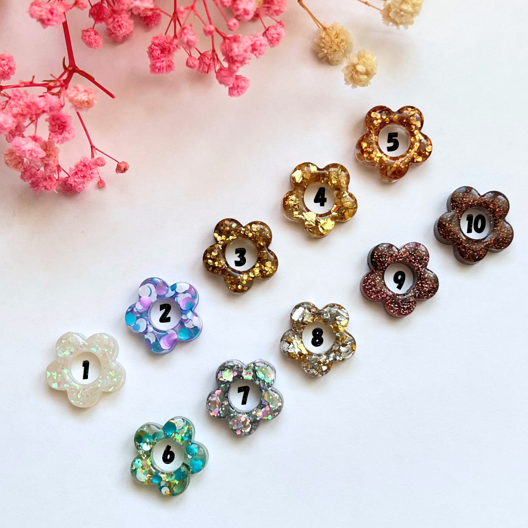 Emy, pampilles interchangeable fleurs collection paillettes