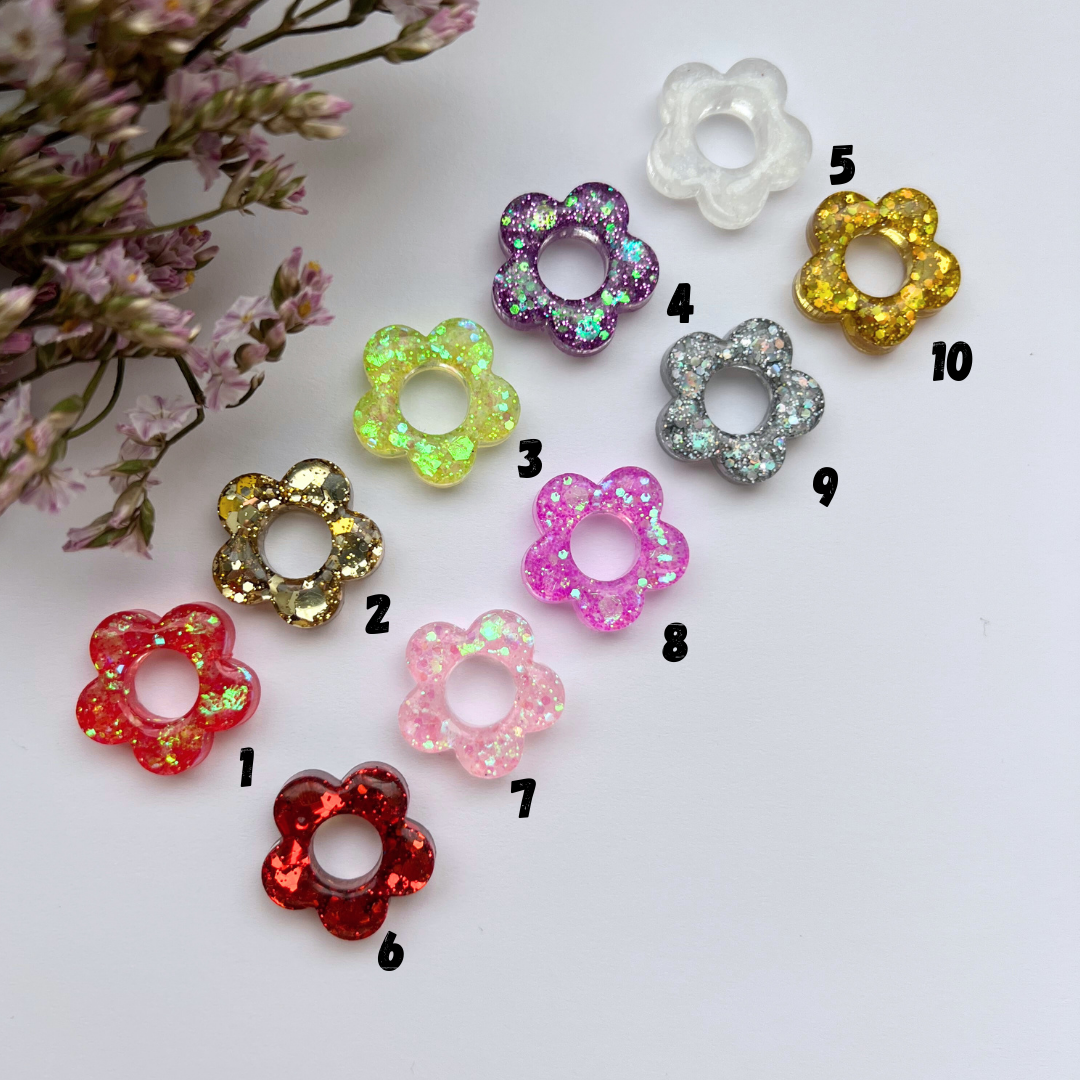 Emy, pampilles interchangeable fleurs collection paillettes