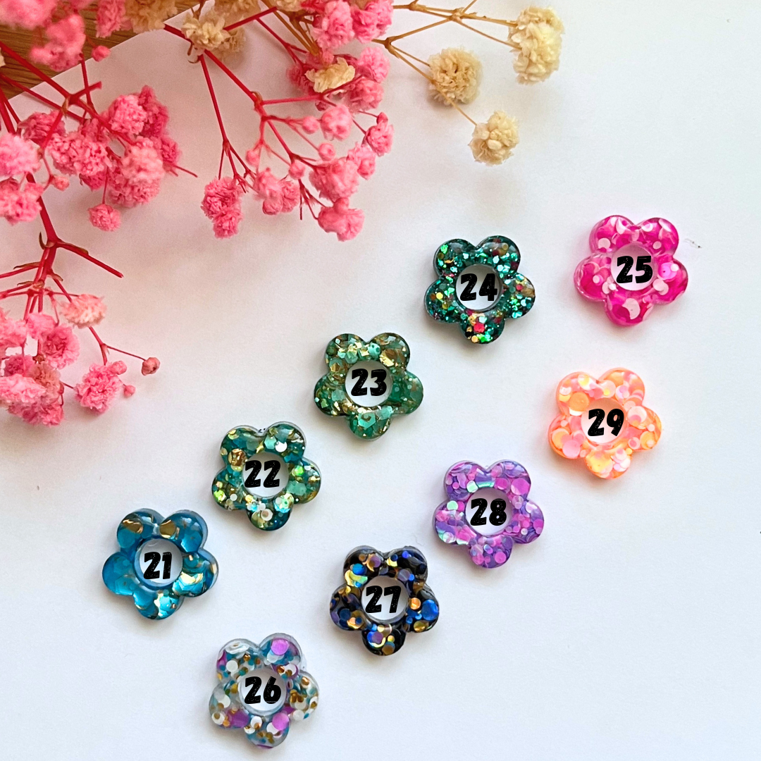 Emy, pampilles interchangeable fleurs collection paillettes