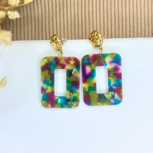 Boucles d'oreilles multicolore