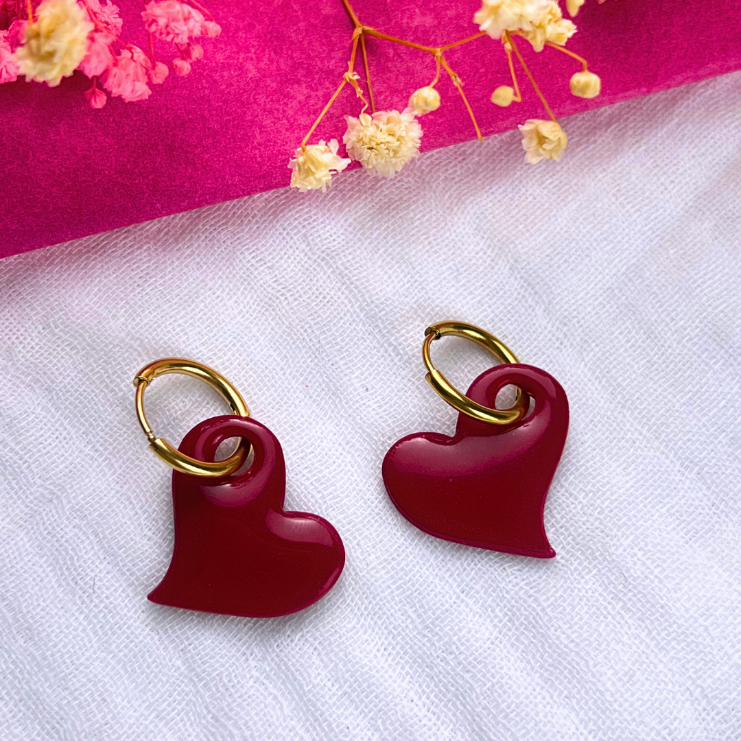 Pampilles coeur rouge intense collection St Valentin