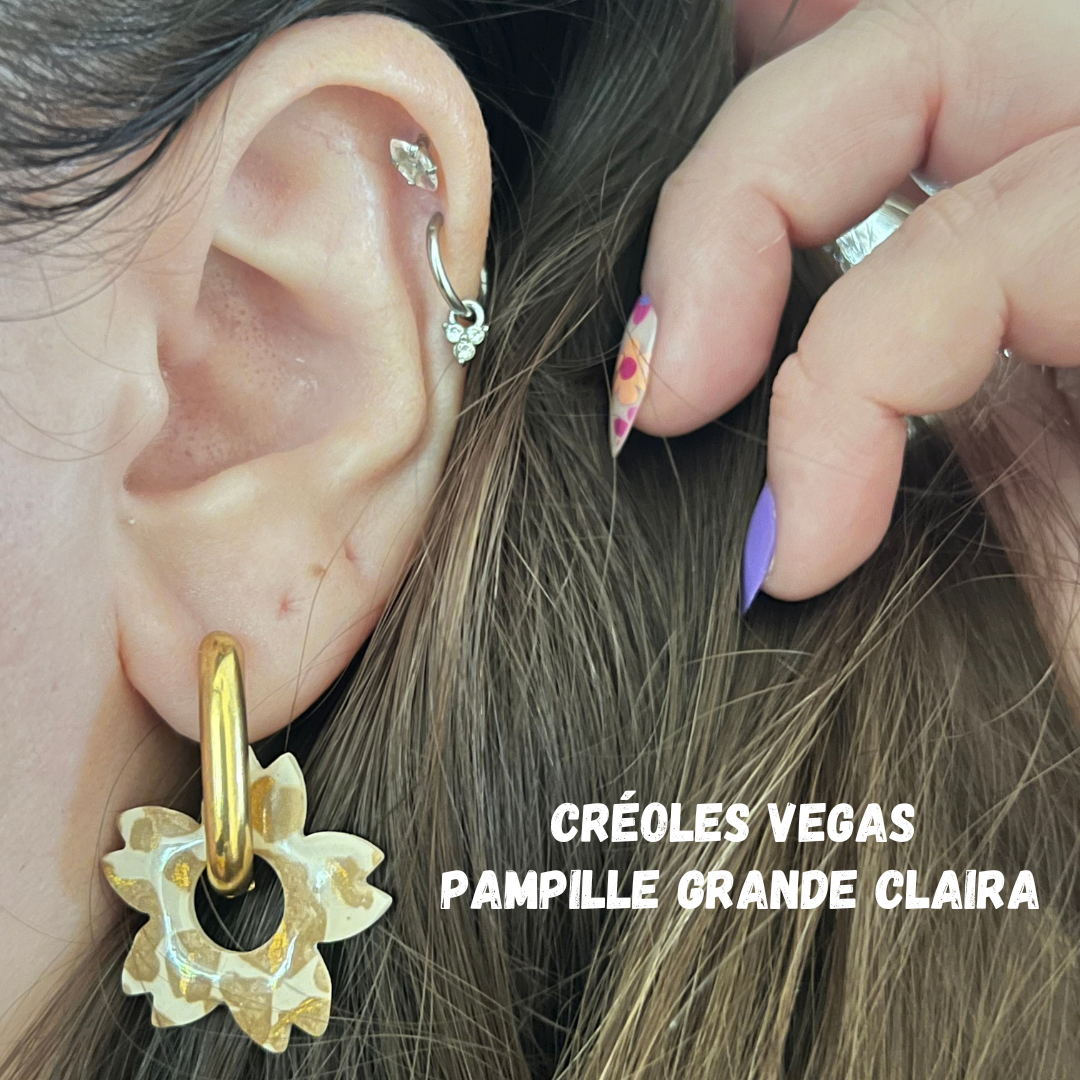 Pampilles Claira léopard ( avec ou sans créoles )