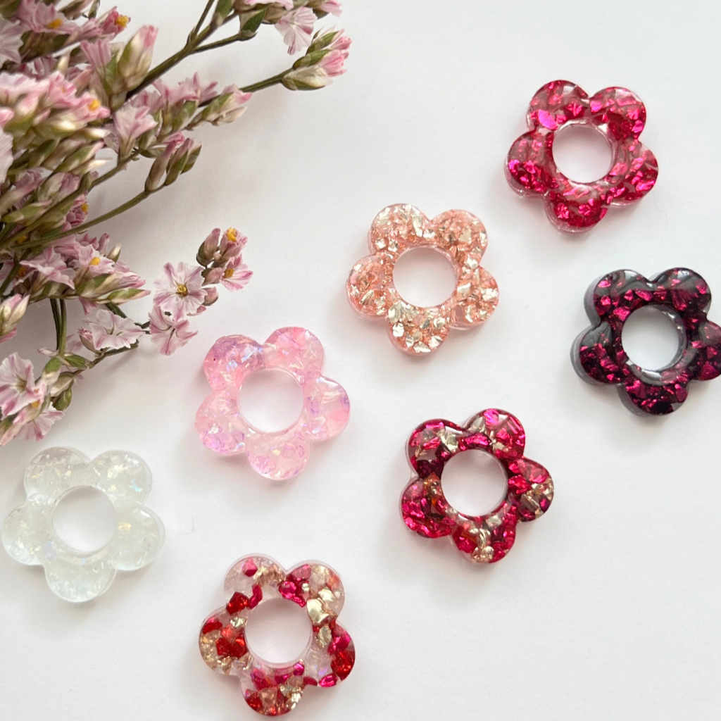 Créoles Paris + Emy, pampilles interchangeable fleurs collection pierres