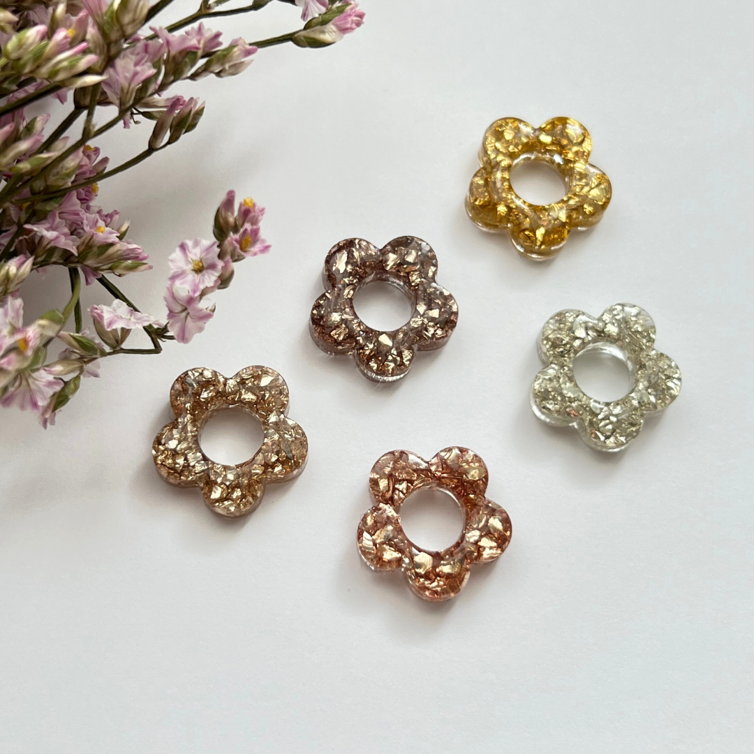 Créoles Paris + Emy, pampilles interchangeable fleurs collection pierres
