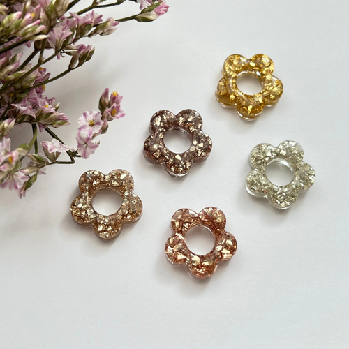 Créoles Paris + Emy, pampilles interchangeable fleurs collection pierres