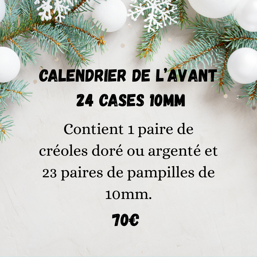 Calendrier de l'avent 12 ou 24 cases pampilles de 10, 15 ou 20 MM