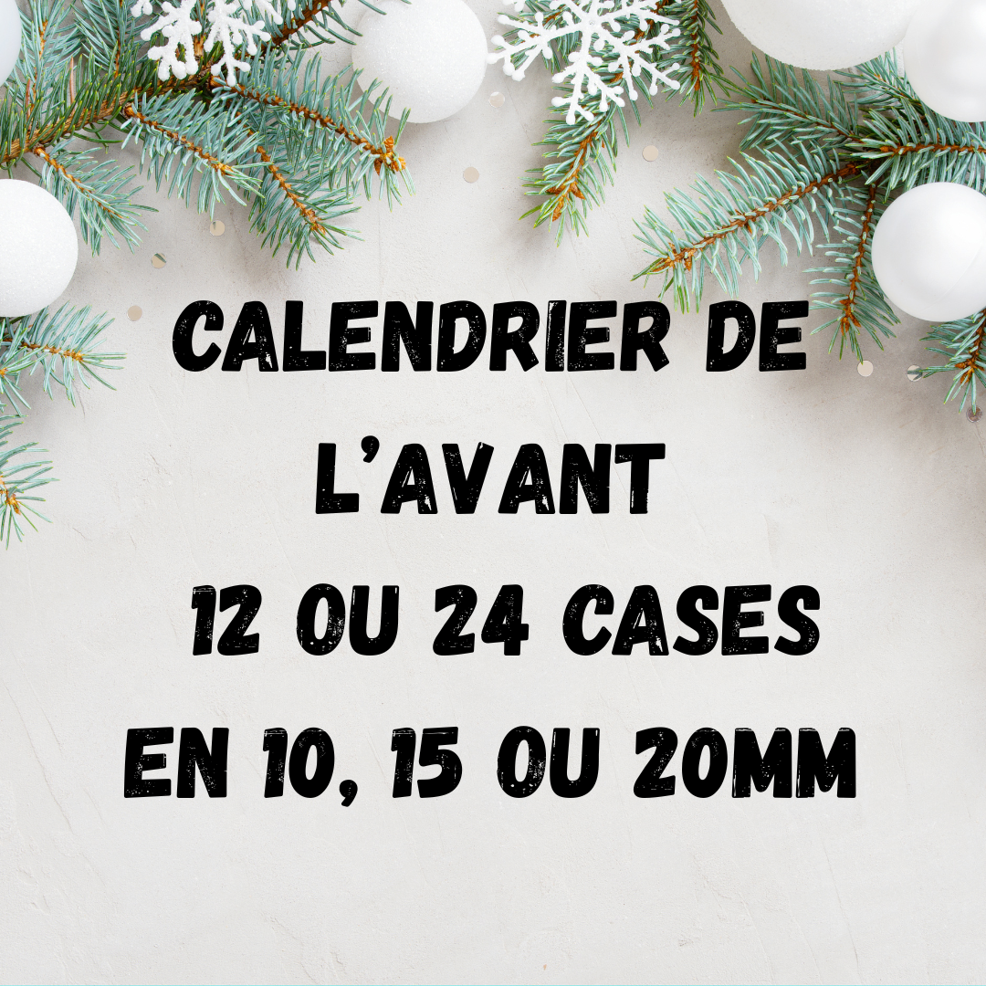 Calendrier de l'avent 12 ou 24 cases pampilles de 10, 15 ou 20 MM