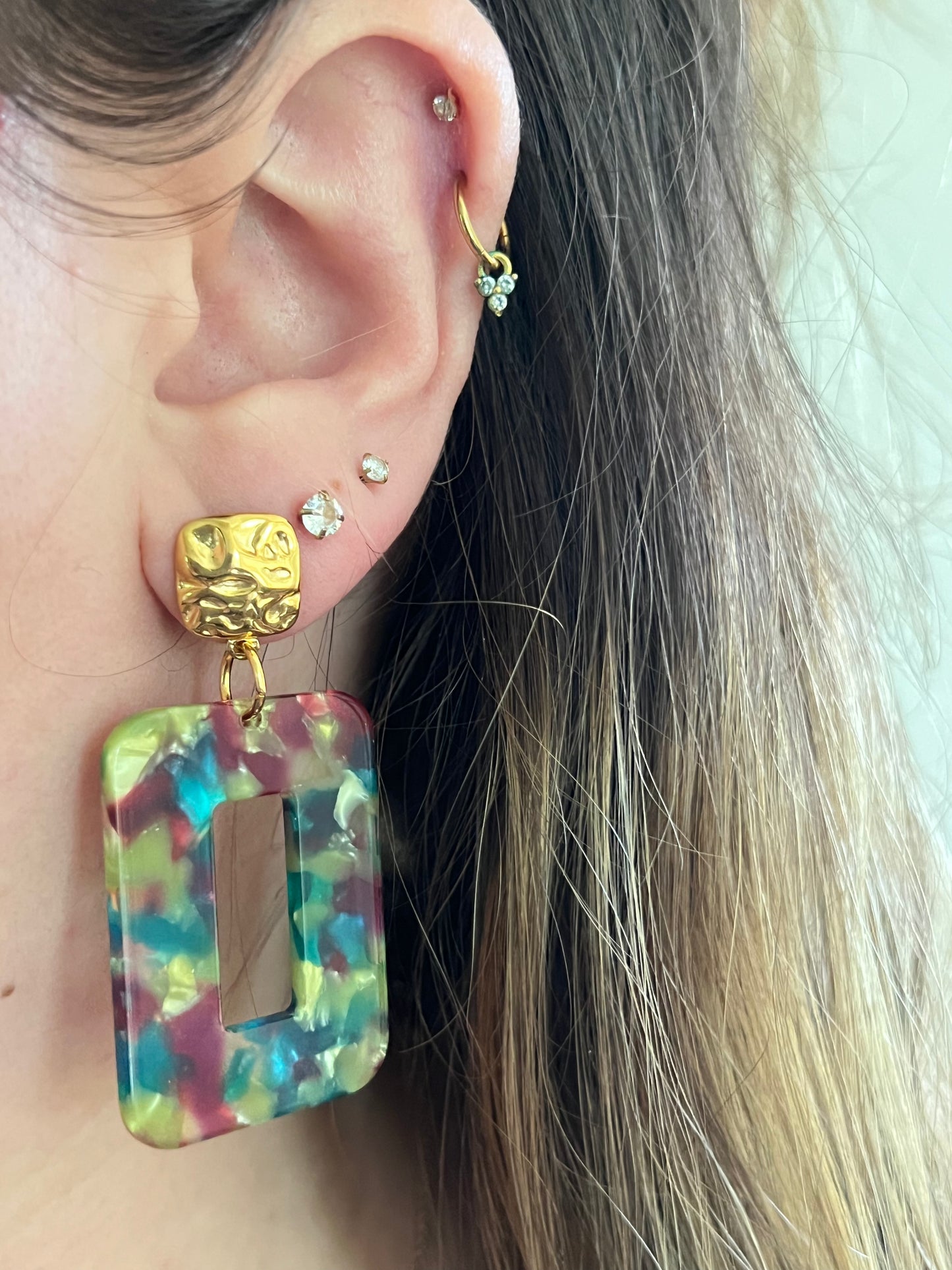 Boucles d'oreilles multicolore